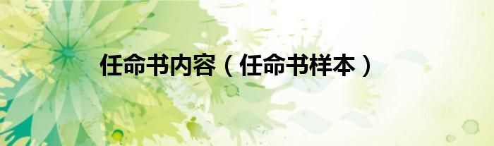 任命書內(nèi)容（任命書樣本）