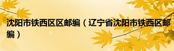 沈陽(yáng)市鐵西區(qū)區(qū)郵編（遼寧省沈陽(yáng)市鐵西區(qū)郵編）