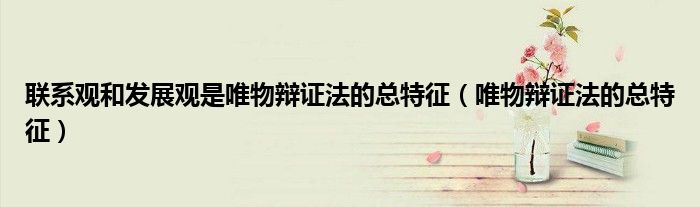 聯(lián)系觀和發(fā)展觀是唯物辯證法的總特征（唯物辯證法的總特征）