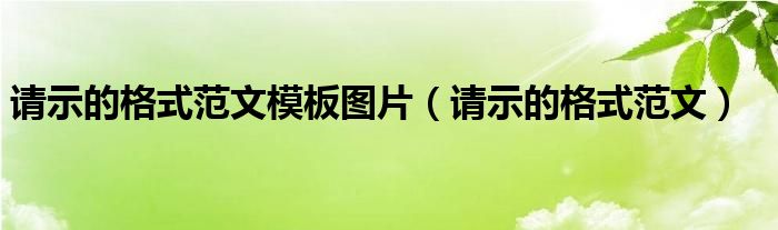 請示的格式范文模板圖片（請示的格式范文）