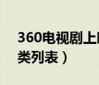 360電視劇上映時(shí)間表2021（360電視劇分類(lèi)列表）