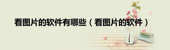 看圖片的軟件有哪些（看圖片的軟件）