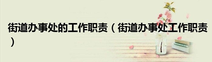 街道辦事處的工作職責(zé)（街道辦事處工作職責(zé)）