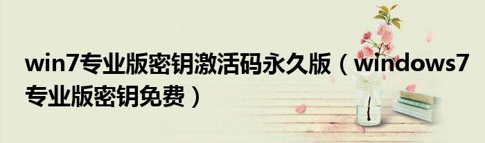 win7專業(yè)版密鑰激活碼永久版（windows7專業(yè)版密鑰免費）