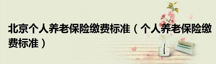 北京個人養(yǎng)老保險繳費標(biāo)準(zhǔn)（個人養(yǎng)老保險繳費標(biāo)準(zhǔn)）