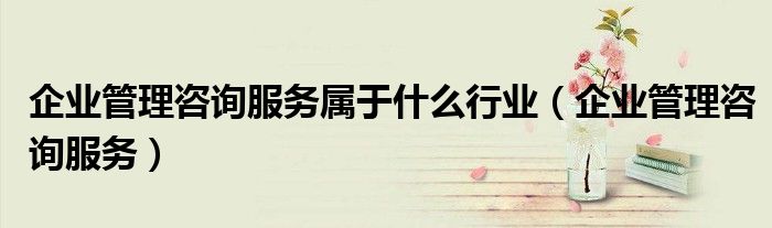 企業(yè)管理咨詢服務(wù)屬于什么行業(yè)（企業(yè)管理咨詢服務(wù)）