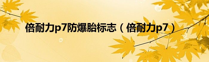 倍耐力p7防爆胎標志（倍耐力p7）