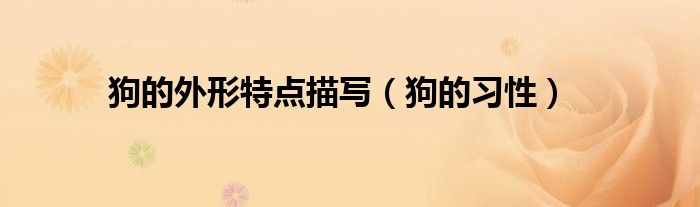 狗的外形特點(diǎn)描寫（狗的習(xí)性）