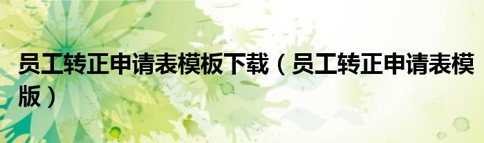 員工轉(zhuǎn)正申請表模板下載（員工轉(zhuǎn)正申請表模版）