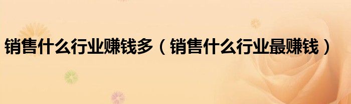 銷售什么行業(yè)賺錢多（銷售什么行業(yè)最賺錢）