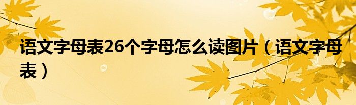 語文字母表26個(gè)字母怎么讀圖片（語文字母表）