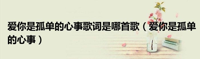 愛你是孤單的心事歌詞是哪首歌（愛你是孤單的心事）