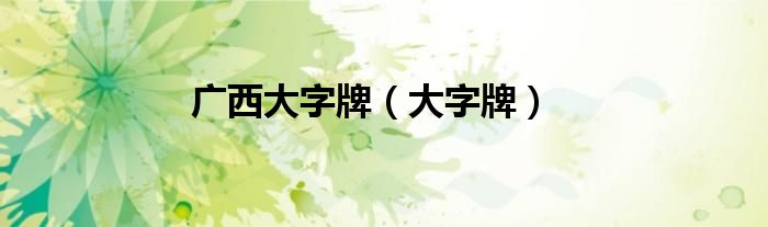 廣西大字牌（大字牌）