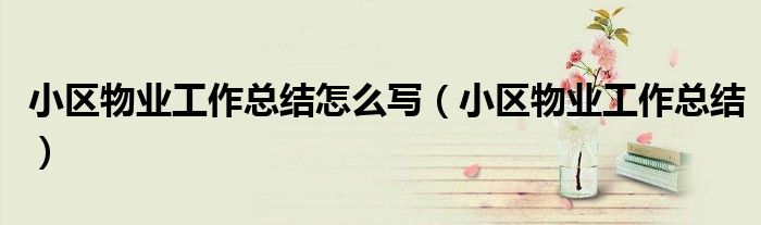 小區(qū)物業(yè)工作總結(jié)怎么寫（小區(qū)物業(yè)工作總結(jié)）