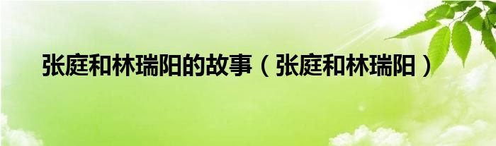 張庭和林瑞陽的故事（張庭和林瑞陽）