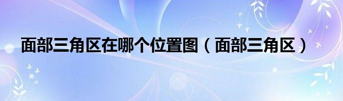 面部三角區(qū)在哪個位置圖（面部三角區(qū)）