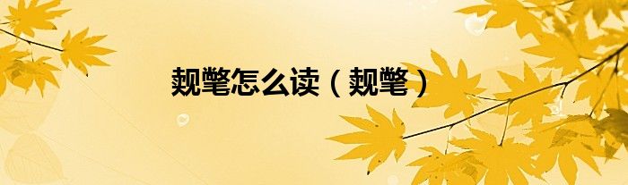 覿氅怎么讀（覿氅）