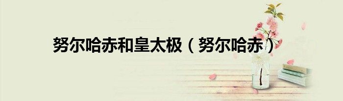 努爾哈赤和皇太極（努爾哈赤）