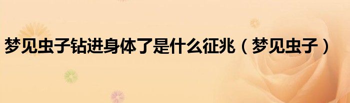 夢見蟲子鉆進身體了是什么征兆（夢見蟲子）