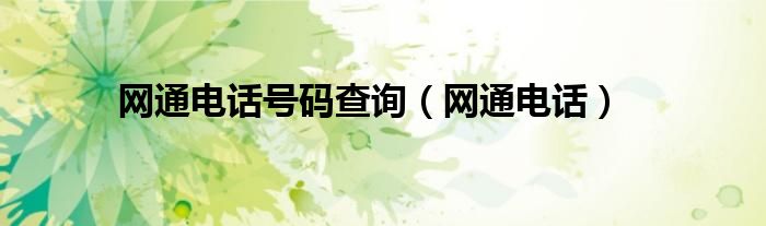 網通電話號碼查詢（網通電話）