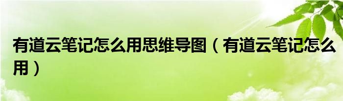 有道云筆記怎么用思維導(dǎo)圖（有道云筆記怎么用）