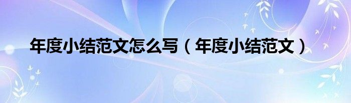 年度小結(jié)范文怎么寫（年度小結(jié)范文）