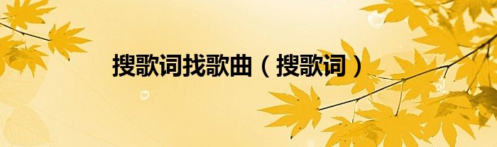 搜歌詞找歌曲（搜歌詞）