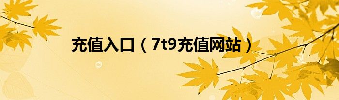 充值入口（7t9充值網(wǎng)站）