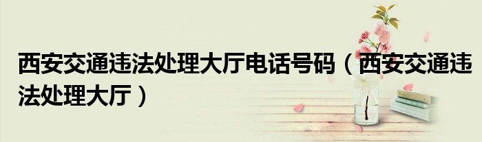 西安交通違法處理大廳電話號碼（西安交通違法處理大廳）