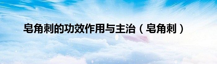 皂角刺的功效作用與主治（皂角刺）