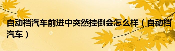 自動檔汽車前進中突然掛倒會怎么樣（自動檔汽車）
