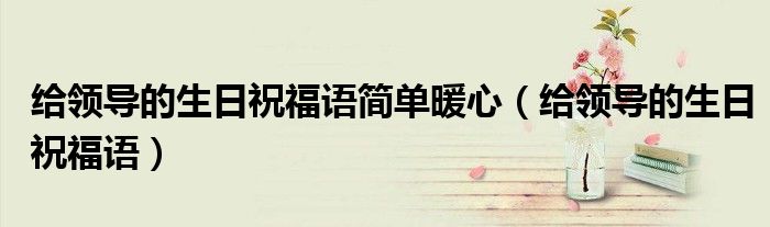 給領導的生日祝福語簡單暖心（給領導的生日祝福語）
