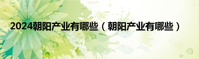 2024朝陽產(chǎn)業(yè)有哪些（朝陽產(chǎn)業(yè)有哪些）