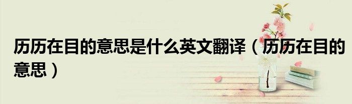 歷歷在目的意思是什么英文翻譯（歷歷在目的意思）