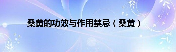 桑黃的功效與作用禁忌（桑黃）