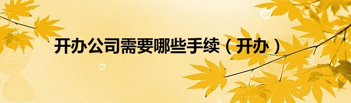 開(kāi)辦公司需要哪些手續(xù)（開(kāi)辦）