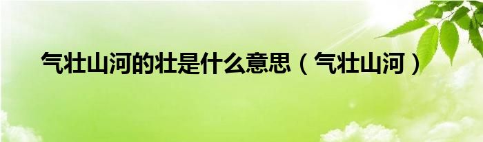氣壯山河的壯是什么意思（氣壯山河）