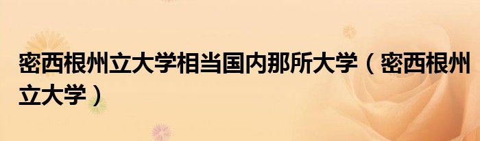 密西根州立大學(xué)相當(dāng)國(guó)內(nèi)那所大學(xué)（密西根州立大學(xué)）