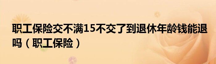 職工保險(xiǎn)交不滿(mǎn)15不交了到退休年齡錢(qián)能退嗎（職工保險(xiǎn)）