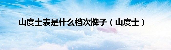山度士表是什么檔次牌子（山度士）