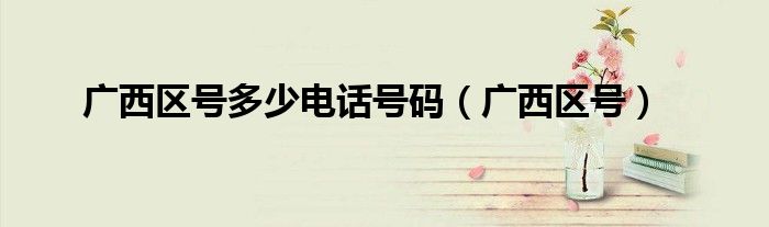 廣西區(qū)號多少電話號碼（廣西區(qū)號）