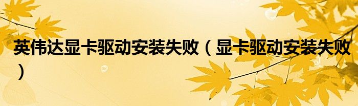 英偉達顯卡驅動安裝失?。@卡驅動安裝失?。? />
                                         </a>
                                    </div>
                                 <div   id=