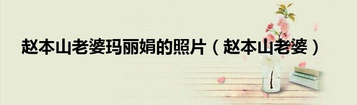 趙本山老婆瑪麗娟的照片（趙本山老婆）