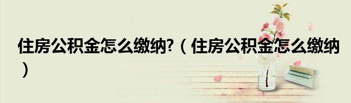 住房公積金怎么繳納?（住房公積金怎么繳納）