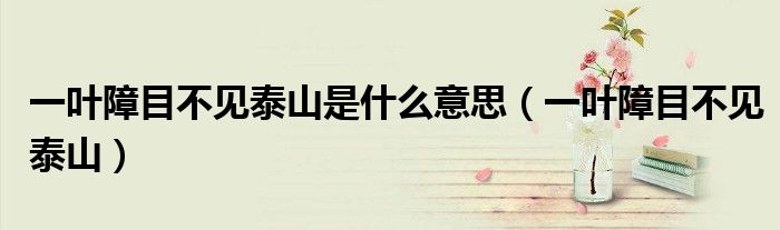 一葉障目不見(jiàn)泰山是什么意思（一葉障目不見(jiàn)泰山）