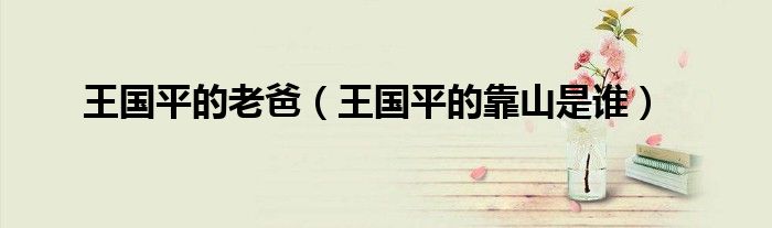 王國平的老爸（王國平的靠山是誰）
