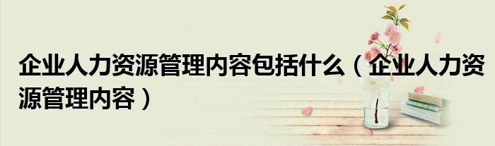 企業(yè)人力資源管理內(nèi)容包括什么（企業(yè)人力資源管理內(nèi)容）