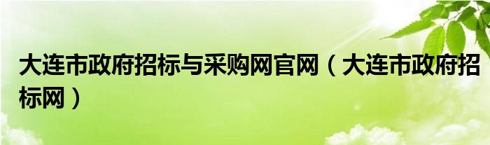 大連市政府招標與采購網(wǎng)官網(wǎng)（大連市政府招標網(wǎng)）