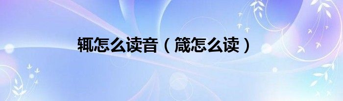 輒怎么讀音（箴怎么讀）