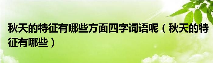 秋天的特征有哪些方面四字詞語(yǔ)呢（秋天的特征有哪些）